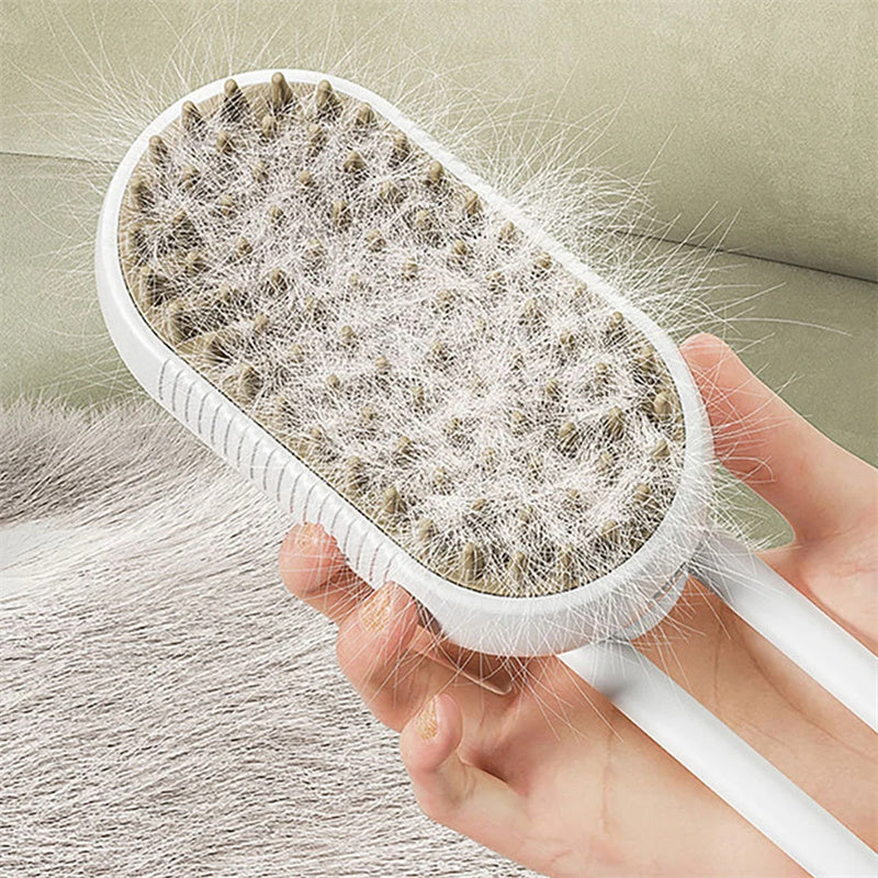 3-in-1 Electric Steam Pet Brush for Cats & Dogs — multi-colour — MAHGOODBOI
